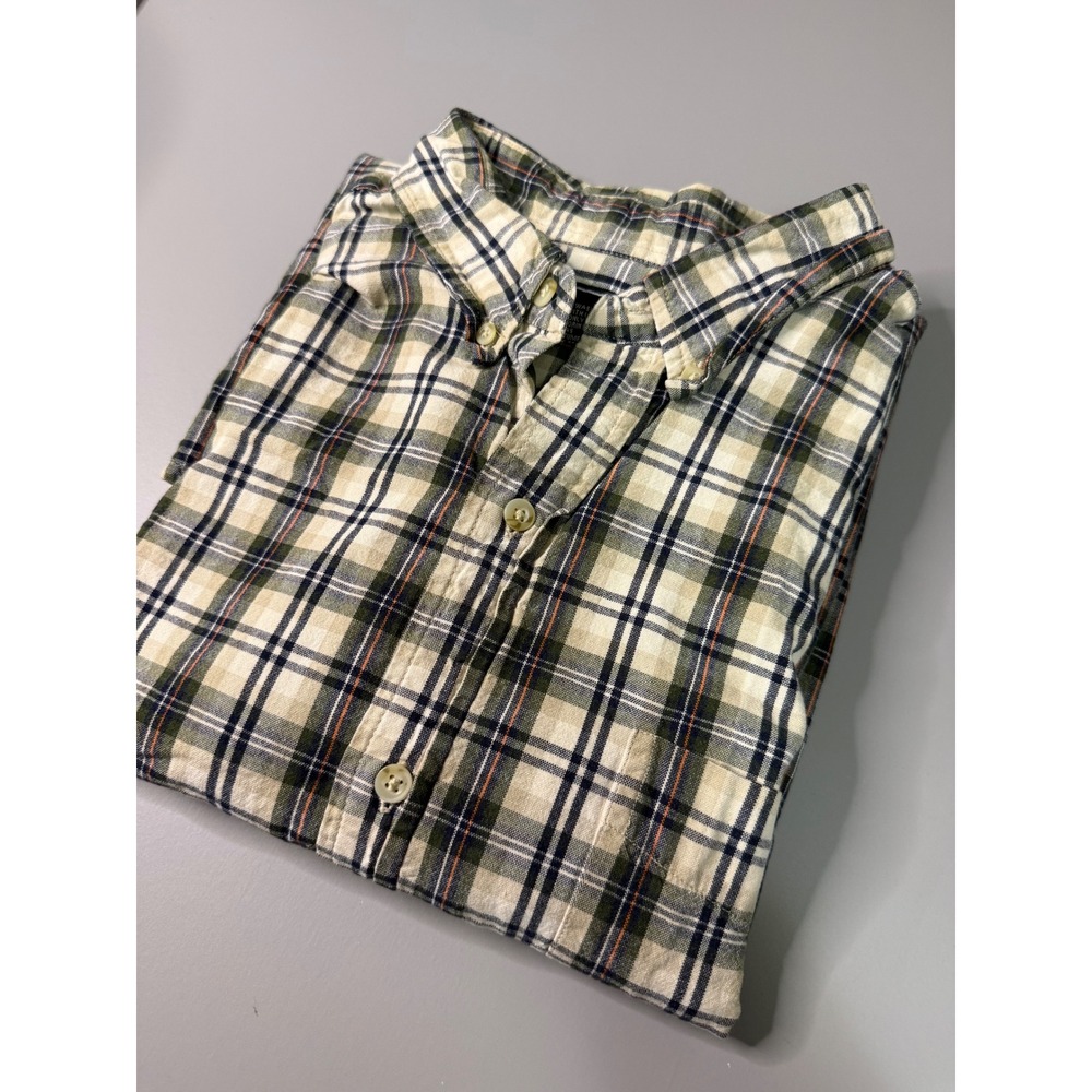 Maurices Mens Plaid Short Sleeve Button Down Shirt Green Navy Cotton XL